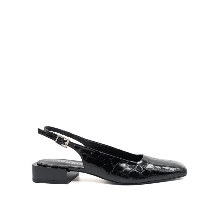 Zadie Slingback - Black Croc