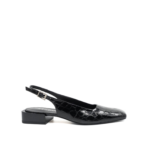 Zadie Slingback - Black Croc