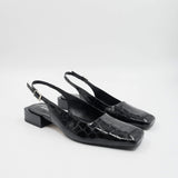 Zadie Slingback - Black Croc