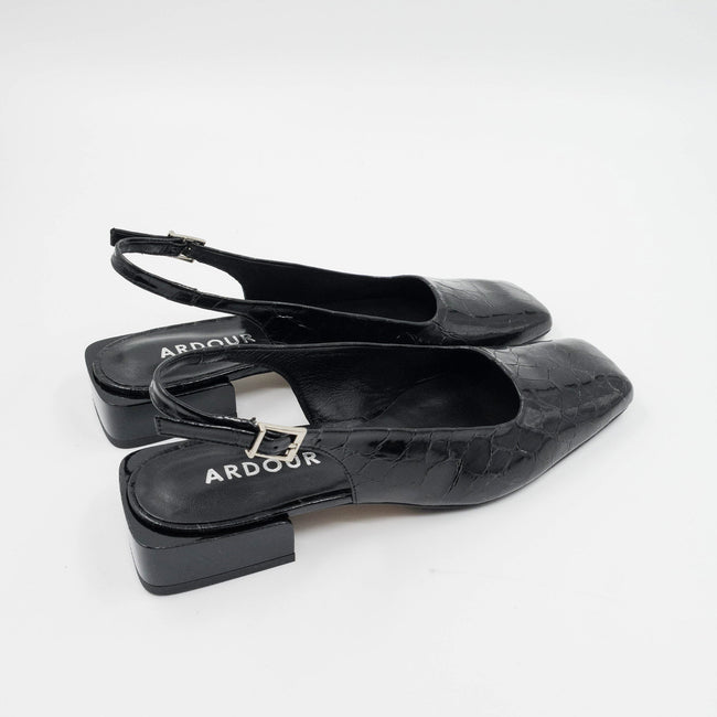 Zadie Slingback - Black Croc