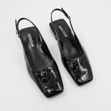 Zadie Slingback - Black Croc
