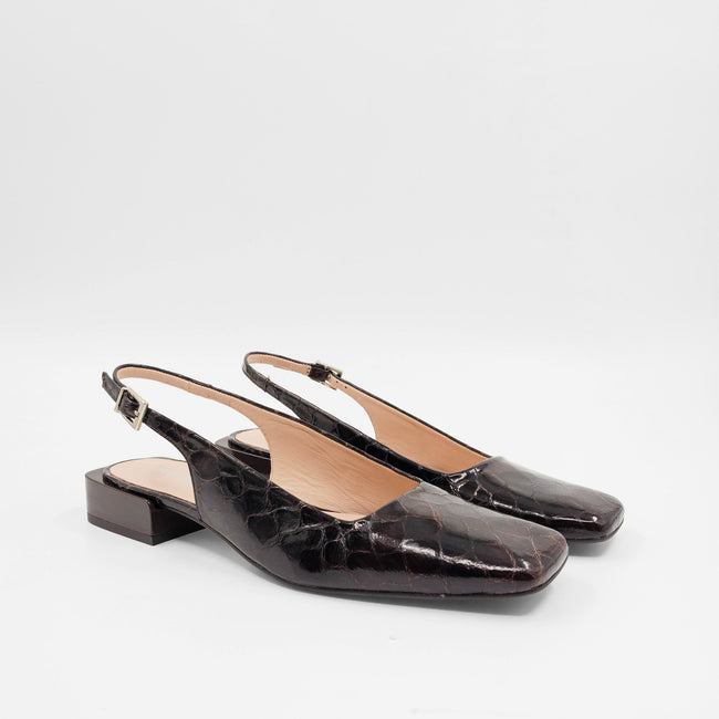 Zadie Slingback - Chocolate Croc