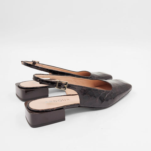 Zadie Slingback - Chocolate Croc