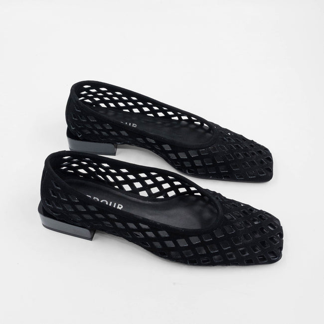 Cleo Flat - Black Suede