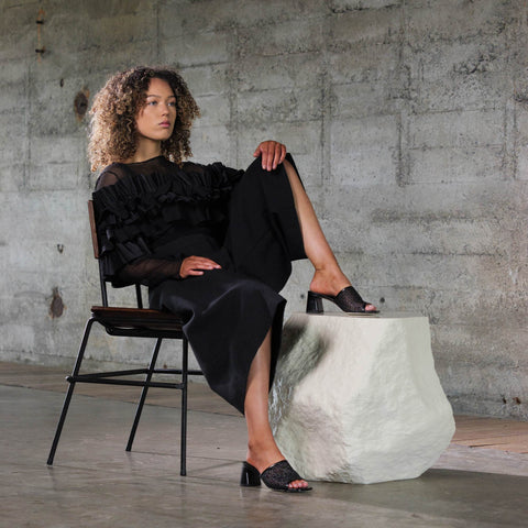 Cosimo Mesh - Black Glitter