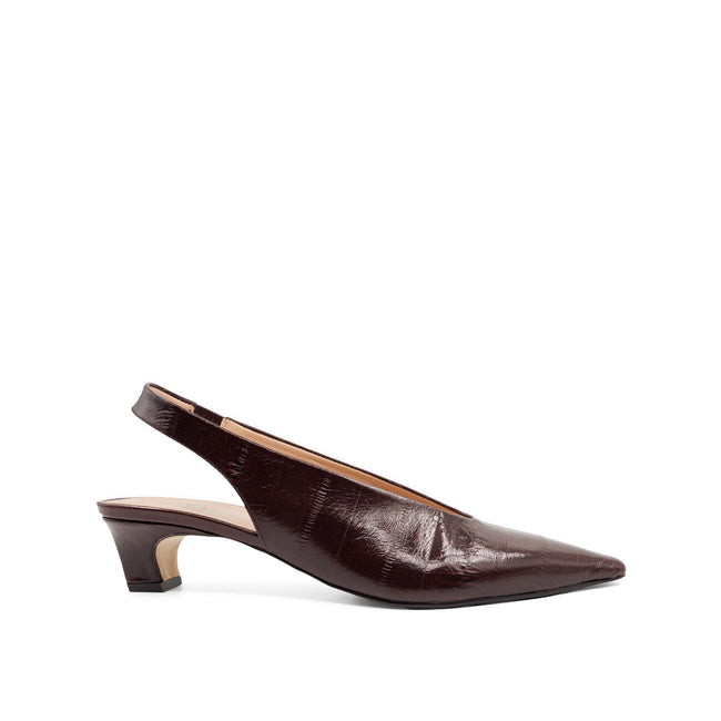 Noa Pointed Slingback - Chocolate Eel