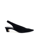 Noa Pointed Slingback - Black Suede