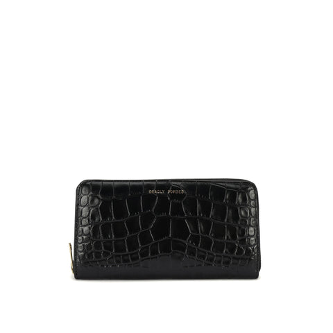 Maxi Wallet - Black Croc