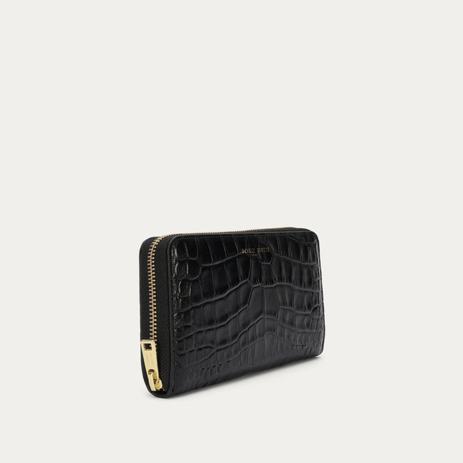 Maxi Wallet - Black Croc
