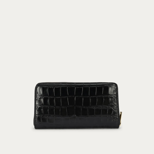 Maxi Wallet - Black Croc