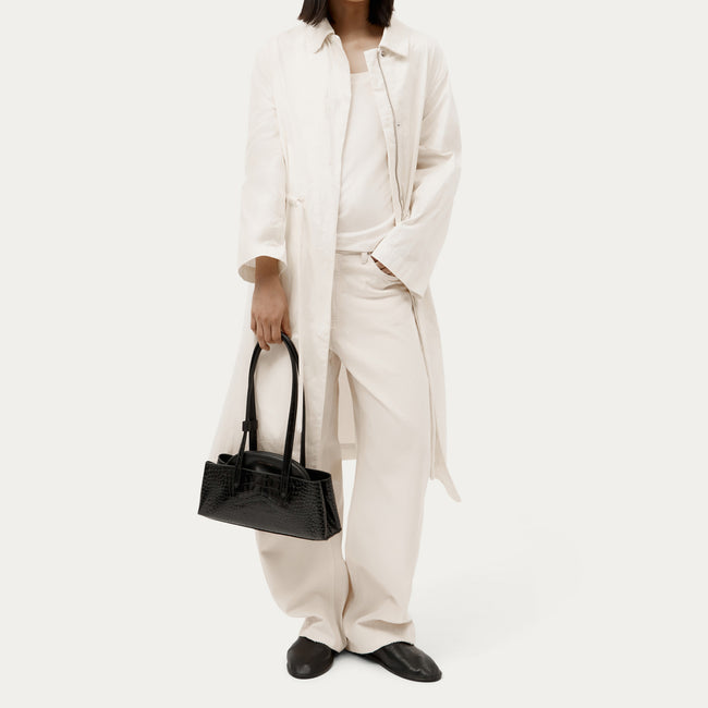 Mini Vault Tote - Black Croc