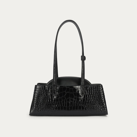 Mini Vault Tote - Black Croc