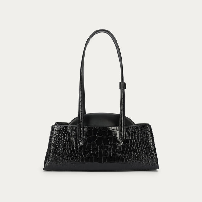 Mini Vault Tote - Black Croc