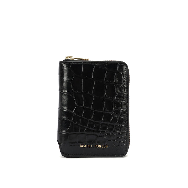 Mini Wallet - Black Croc