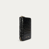 Mini Wallet - Black Croc
