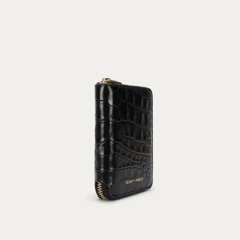 Mini Wallet - Black Croc