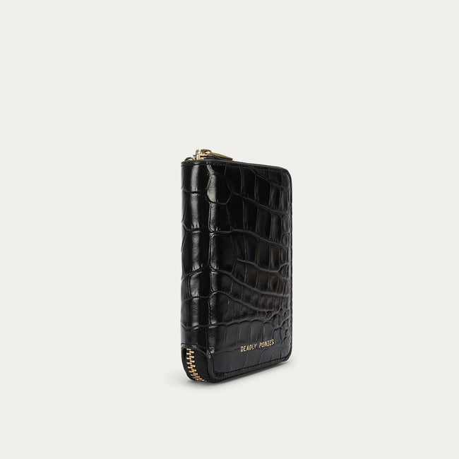 Mini Wallet - Black Croc