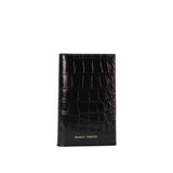 Passport Wallet - Black Croc