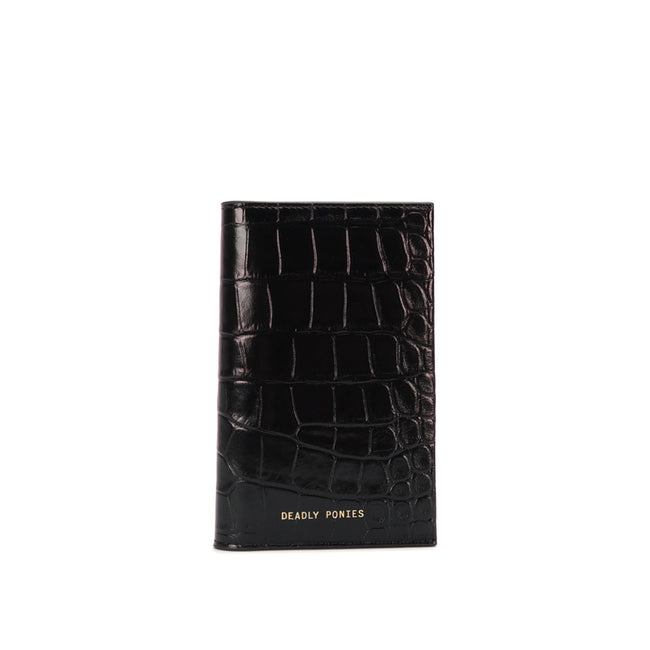 Passport Wallet - Black Croc