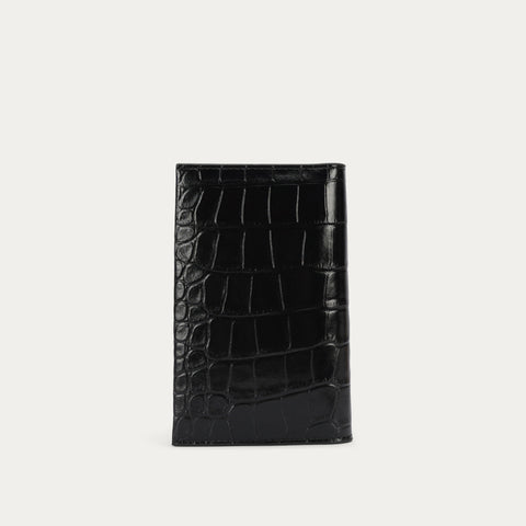 Passport Wallet - Black Croc