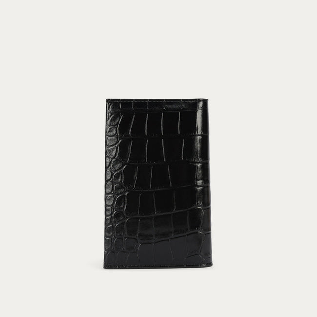 Passport Wallet - Black Croc