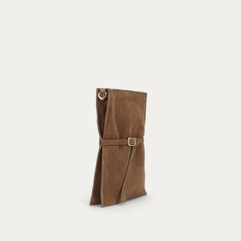 Penny Phone Pouch - Hazel Suede