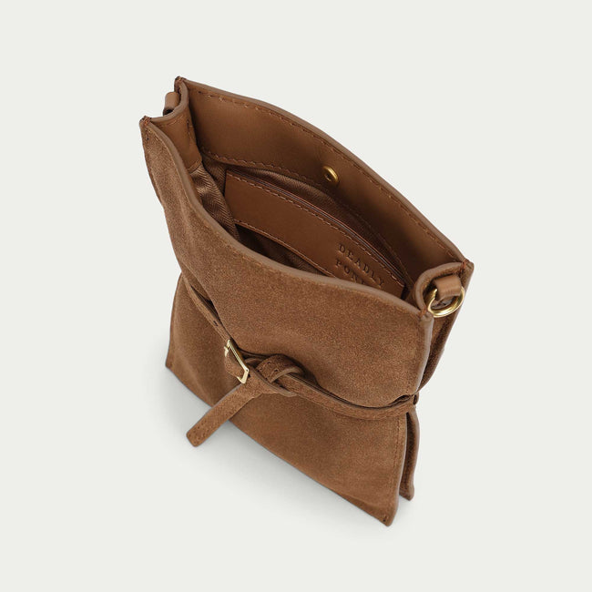 Penny Phone Pouch - Hazel Suede