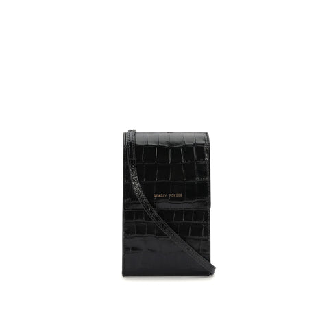 Poucheroo Phone Wallet - Black Croc