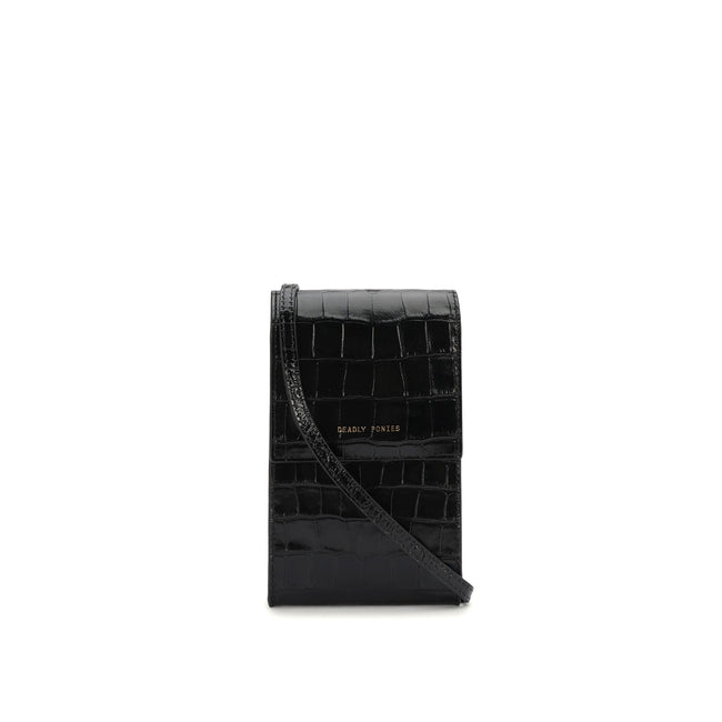 Poucheroo Phone Wallet - Black Croc