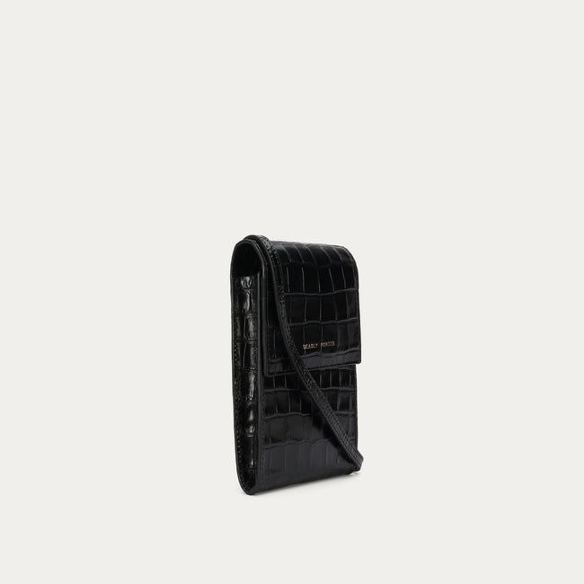 Poucheroo Phone Wallet - Black Croc