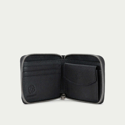 Unisex Zip Wallet - Black/Silver