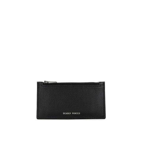 Zip Card Holder - Black/Silver