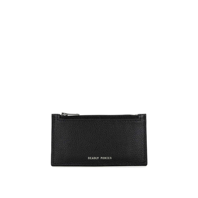 Zip Card Holder - Black/Silver