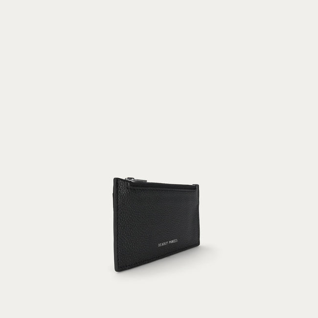 Zip Card Holder - Black/Silver