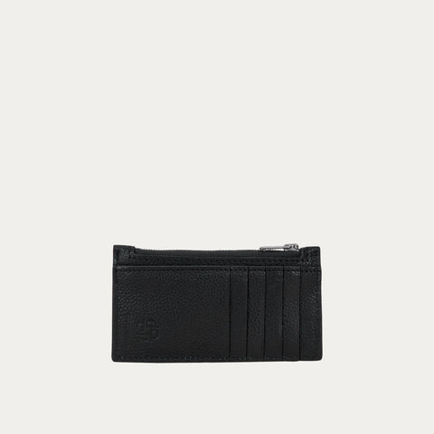 Zip Card Holder - Black/Silver
