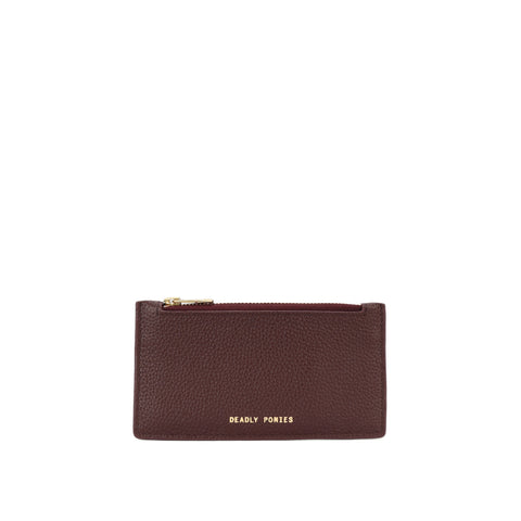 Zip Card Holder - Dark Cherry