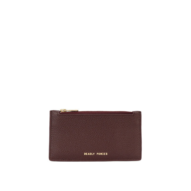 Zip Card Holder - Dark Cherry