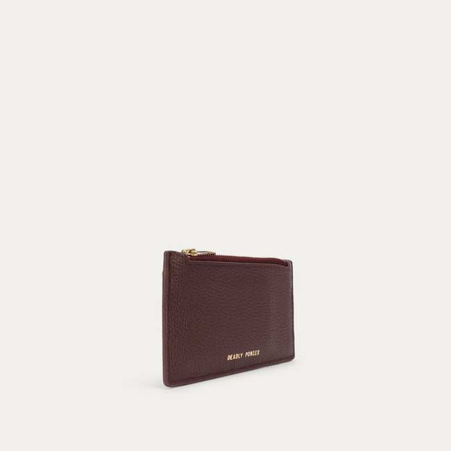 Zip Card Holder - Dark Cherry