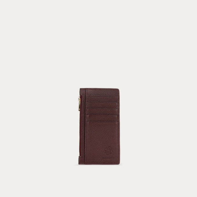 Zip Card Holder - Dark Cherry