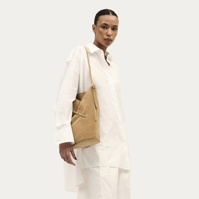 Clippity Tote - Oat Suede