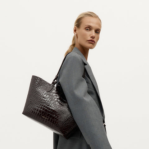 Mr Bandit Tote - Espresso Croc