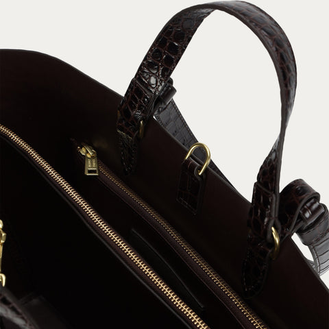 Mr Bandit Tote - Espresso Croc