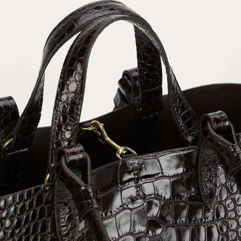 Mr Bandit Tote - Espresso Croc