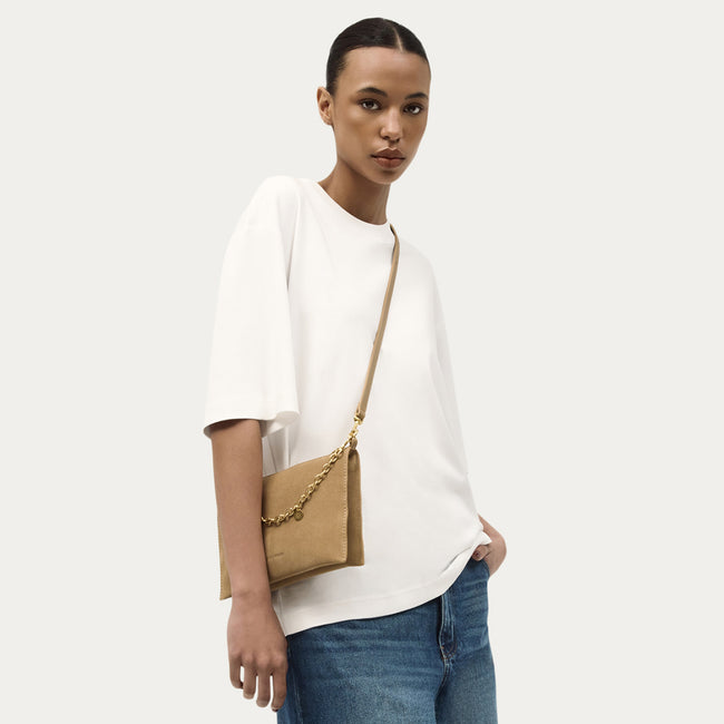 Siamese Bag - Oat Suede