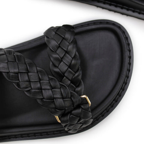 Aki Braided Slide - Black