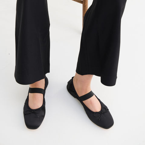 Ballet Flat - Black Satin