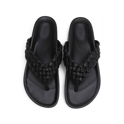 Braided Thong - Black