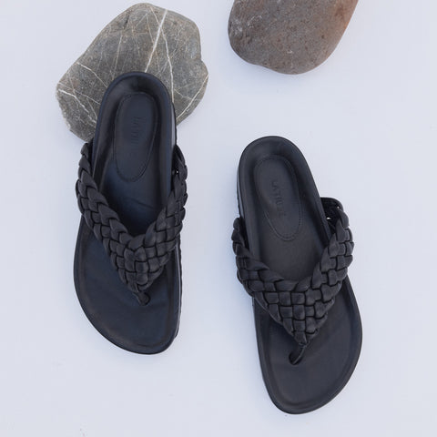 Braided Thong - Black