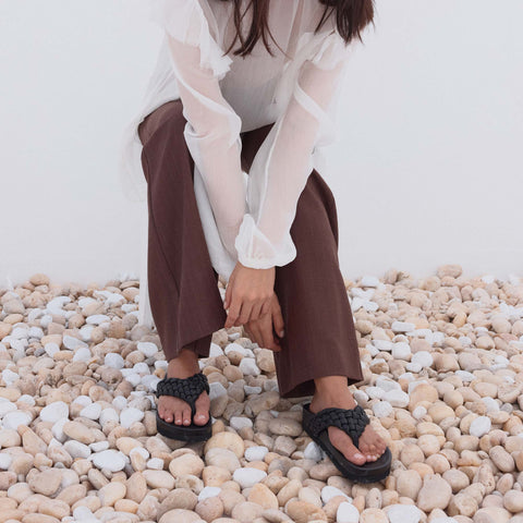 Braided Thong - Black