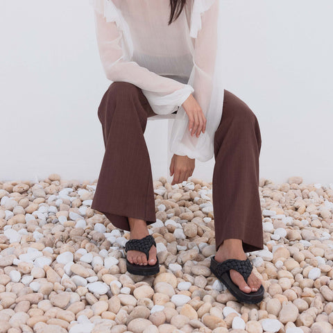 Braided Thong - Black